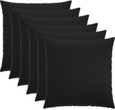 vidaXL Kussensloop 6 stuks Zwart 80 x 80 cm Katoensatijn