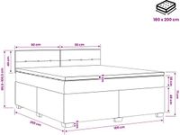 vidaXL Boxspringbed met matras en LED-verlichting, taupe kleur, 180 x 200 cm, gestoffeerd