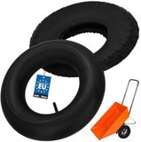 KOTARBAU Kruiwagenband met Binnenband, Gummi, Zwart, Kruiwagenband – ⌀ 44 cm – 4PR Blokprofiel, Binnenband – ⌀ 35 cm, Vervangende Band voor Schubkarre, Tuinwagen