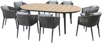 AXI Chay Tuinset met 8 stoelen Houtlook/antraciet