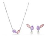 Swarovski x Ariana Grande set, Verschillende slijpvormen, Meerkleurig, Rodium toplaag