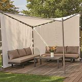 Siena Garden J05233 zijpanelen voor paviljoen Berlino 3x3 m, wit, set van 2 bekleding van polyester, 160 g