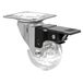 WAGNER Soft zwenkwiel SKATER - diameter 60 mm, bouwhoogte 80 mm, verchroomd staal, transparant, rem en aanschroefplaat 60 x 60 mm, draagkracht 50 kg