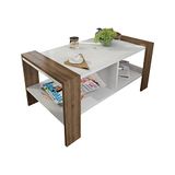 WELL HOME MOBILIARIO & DECORACIÓN Bijzettafel, 100% melamine gecoate spaanplaat, walnootwit
