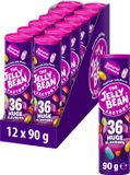 The Jelly Bean Factory 12 tubes jelly beans snoep voor kinderen - Verjaardag traktatie uitdeel cadeautjes - 36 verschillende smaken - koker à 90 g snoepgoed