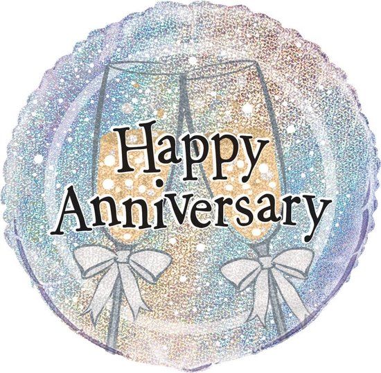 Happy Anniversary Helium Ballon - 45cm - Multi colour