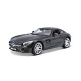 Maisto Mercedes AMG GT: modelauto schaal 1:18, met vering, deuren, kofferbak en motorkap om te openen, klaar model, bestuurbaar, 24 cm, zwart (531398)