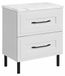 3xE living Meuble sous-vasque 60 cm, blanc/Bianco, pieds noirs