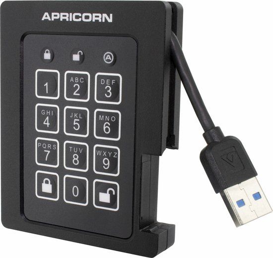 Apricorn Padlock FIPS 480GB SSD - USB 3.0 - Black