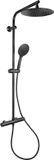 Differnz Thermoline Regendouche Set - Mat Zwart - 25cm Hoofddouche & Handdouche