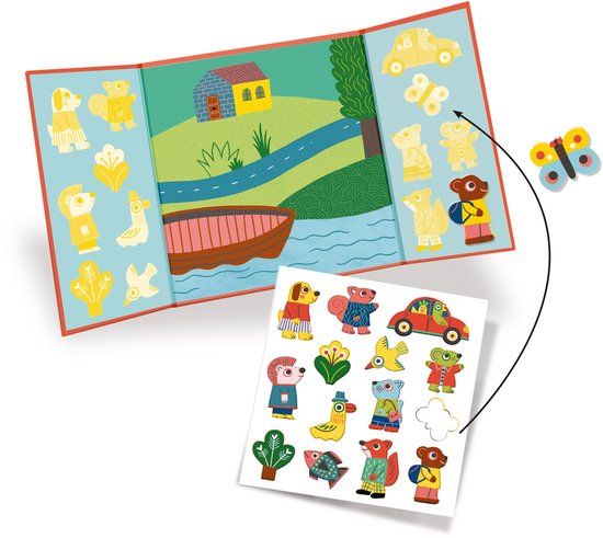 Djeco stickers dieren - herbruikbare vinylstickers voor kinderen