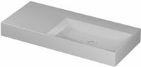 Wastafel INK United Wastafel Porselein Rechts Zonder Kraangat incl. Porseleinen Click Plug en Verborgen Overloop Systeem - 1000x450x110 mm - Glans Wit