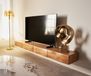Meuble TV New Live-Edge 240 cm acacia naturel 4 tiroirs flottants