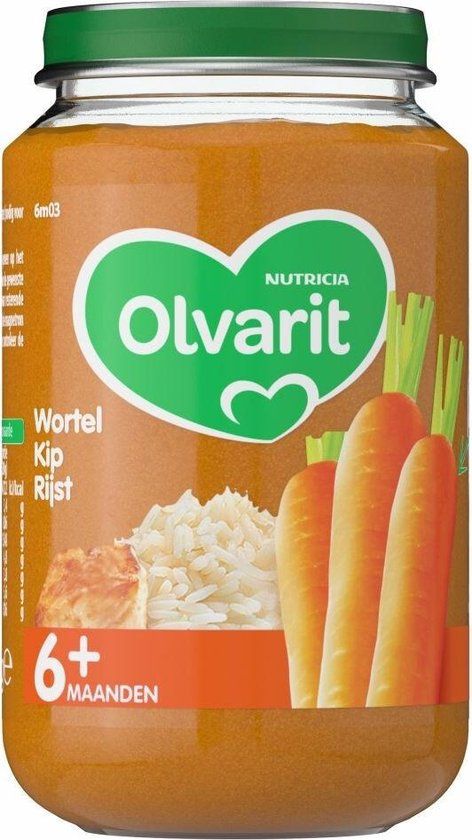 Olvarit Maaltijd - Wortel, Kip, Rijst - 6+ maanden - 200g