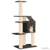 VidaXL Arbre à chat avec poteaux à gratter en sisal gris foncé 183 cm