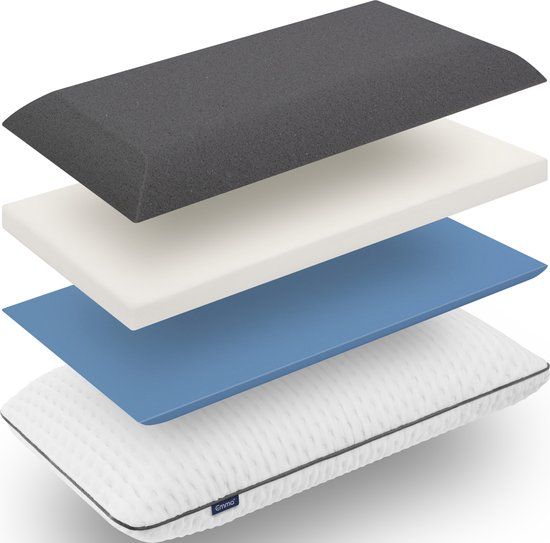 Emma Diamond Kussen - 70x40 cm - Wit - Traagschuim - Verstelbaar