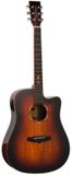 Tanglewood Winterleaf Exotic 5 CE Koa Dreadnought Cutaway Massief Bovenblad Elektro-Akoestische Gitaar Autumn Burst Hoogglans