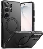 Ringke Alles - Hoesje Geschikt voor Samsung Galaxy S26 Ultra - Compatibel met MagSafe / Qi2 - Rugged Back Cover - Beschermhoes 360° Draaibare Magnetische Standaard - Zwart