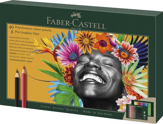 Faber-Castell tekenset - Polychromos en Pitt Grafiet Mat - 50-delig