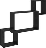 vidaXL Wandplank Muurmontage Zwart eiken 91,5 x 15 x 76 cm
