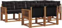 vidaXL - Hoek loungeset - Acacia hout - Naturel en zwart