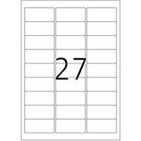 HERMA Special - Papier - mat - verwijderbare zelf-klevende laag - wit - 63.5 x 29.6 mm 2700 etiket(ten) (100 vel(len) x 27 etiketten