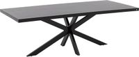 Goossens Lecca Eettafel - Hout - 220 x 76 x 100 cm - Rechthoek - zwart