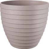 Juypal Hogar Pot de fleurs/pot de plantes Florenzia - taupe - plastique - D21 x H19,3 cm - pour extérieur/intérieur