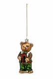 Boule de Noël en verre Huismerk - Ours avec cadeau 13cm