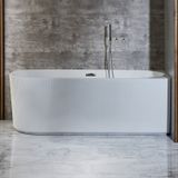 Hudson Reed Baignoire îlot d'angle droit - Blanc - Cannelée - 170 x 80 cm - Moderne