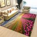 Merkloos Modern Tapijt voor Slaapkamer, Botanisch Bloemenlandschap, Antislip