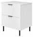 3xE living Meuble sous-vasque 60 cm, blanc, plan marbre Bianco, pieds noirs