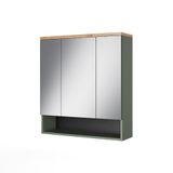 Vicco Eden Badkamerspiegelkast – 70 x 77.5 cm met 3 spiegeldeuren Groen/Kunstzinnig