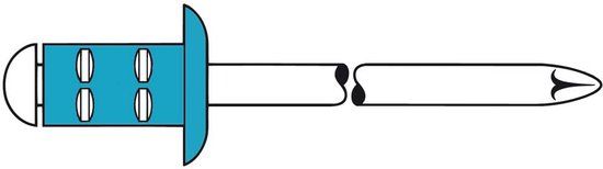 GESIPA blindklinknagel PolyGrip® klinknagel schacht d x l 4,8 x 10 mm RVS 50 stuks