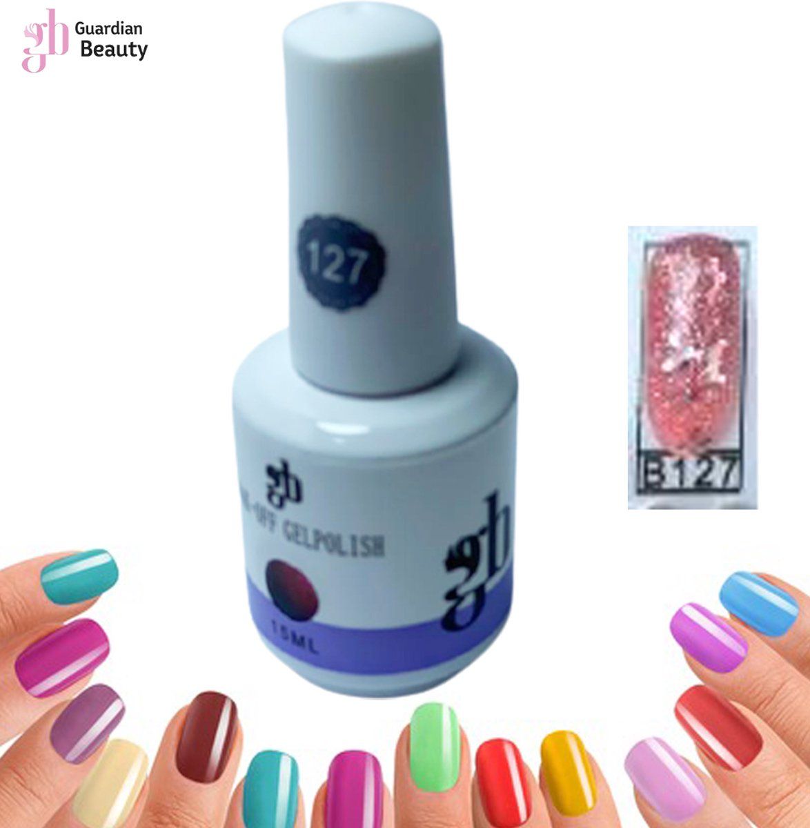 Guardian Beauty Gel Polish Soak Off - Gellak - Glitters Nagellak #B127 15ml each - 2stuks