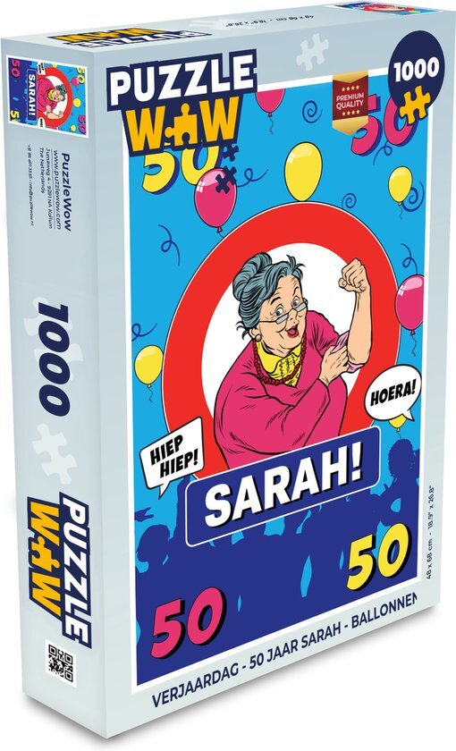 MuchoWow Puzzel Verjaardag - 50 Jaar Sarah - Ballonnen - Legpuzzel - Puzzel 1000 stukjes volwassenen