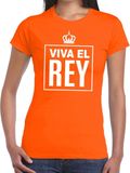 Bellatio Decorations Oranje Viva el Rey Spaanse tekst shirt dames - Oranje Koningsdag/ Holland supporter kleding L