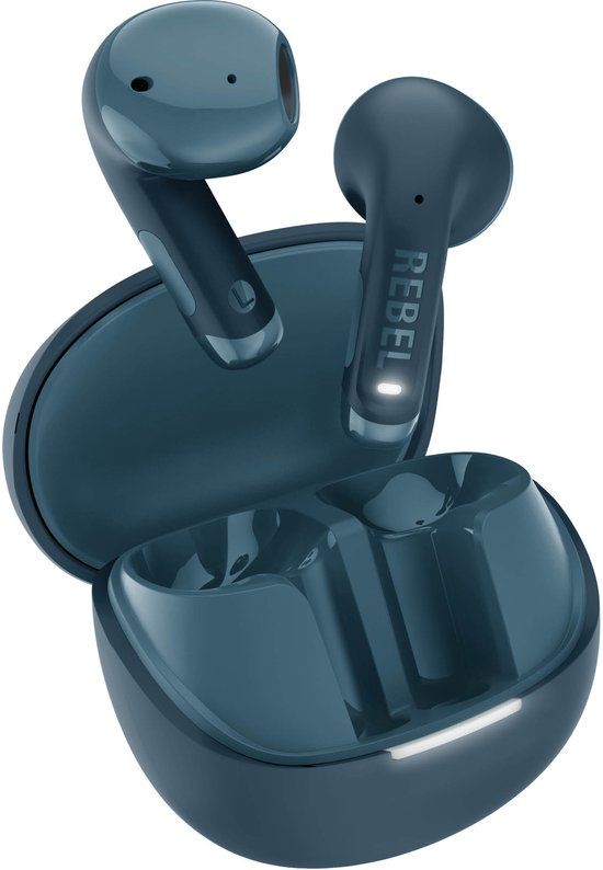 Fresh 'n Rebel Twins Core 2 - Draadloze oordopjes - Bluetooth oortjes met 40 uur speeltijd - Met Microfoon en App - Steel Blue