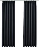 vidaXL Gordijnen verduisterend met haken 2 st 140x245 cm zwart