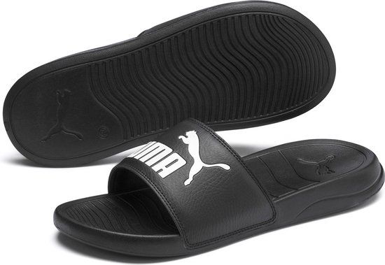 PUMA Popcat 20 Unisex Slippers - Black/White - Maat 37