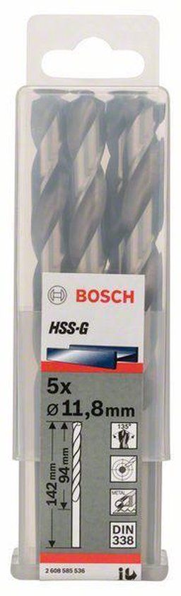 Bosch Metaalboren HSS-G, Standard 11,8 x 101 x 151 mm