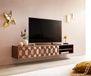 DELIFE meuble TV Fevo acacia brun 160 cm 2 portes bas suspendu