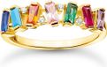 Thomas Sabo Dames Ring Sterling Zilver 925 Goud / Kleurrijk 56