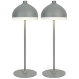 LuminexDesigns Set van 2 draadloze tafellampen in olifantengrijs, modern en stijlvol, voor woonkamer of leesruimte