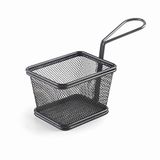 Lacor - 61152 - Zwarte serveermand, vierkante mand, frituurmand, roestvrijstalen mand, niet geschikt voor frituren, 12 x 10 x 9 cm, matte zwarte afwerking