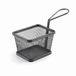 Lacor - 61152 - Zwarte serveermand, vierkante mand, frituurmand, roestvrijstalen mand, niet geschikt voor frituren, 12 x 10 x 9 cm, matte zwarte afwerking