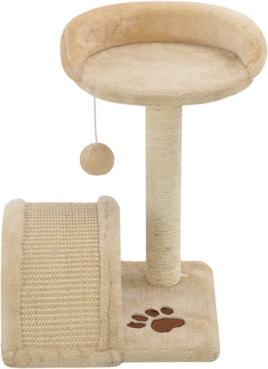 vidaXL Kattenkrabpaal met sisal krabpaal 40 cm beige en bruin