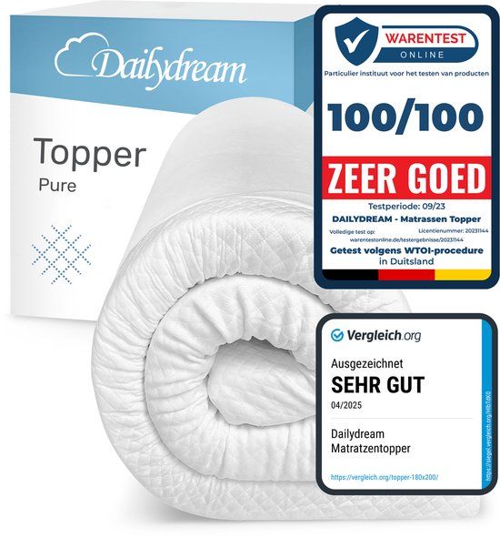 Dailydream visco-elastische matrastopper "Model Mì met traagschuimeffect, 140x200x5cm, editie “Standard”