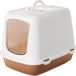 Maison Savic Kattentoilet Oscar Nordic - Gesloten Kattenbak - Kunststof - Bruin/Wit - 50 x 37 x 39 cm