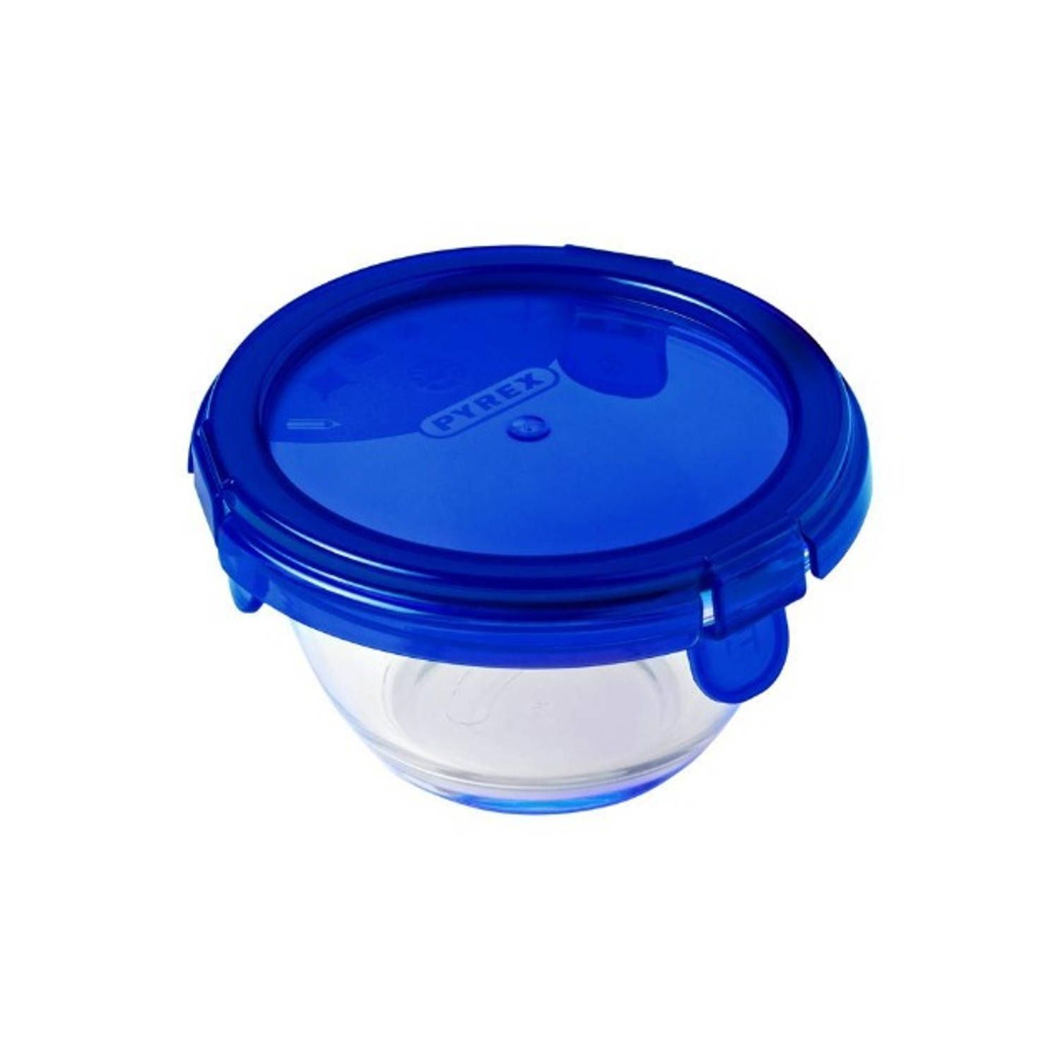 Pyrex Cook & Go Ronde Schaal met Deksel - Set van 5 Stuks - Blauw - 200 ml